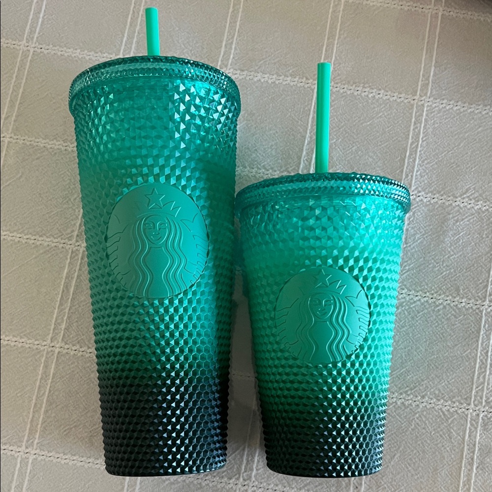 Starbucks Teal Textured Tumblers